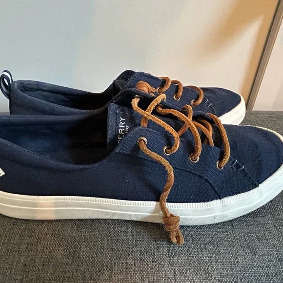 Sperry Crest Vibe  Navy Canvas Boat Shoes - Picture 2 of 6